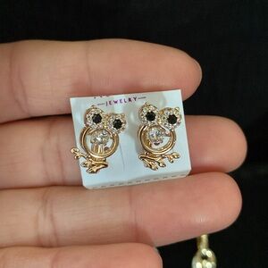 Zirconia Owl Earrings